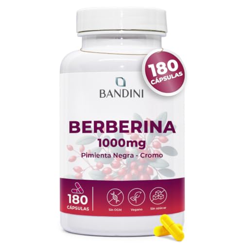 Bandini® Berberina 1000 mg - 180 cápsulas veganas - Con Cromo y...