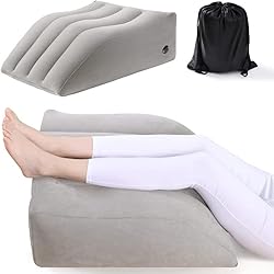 Yuehuamech Almohada de elevación de piernas, Almohada Inflable de Espuma viscoelástica para recuperación postoperatoria, Alivio del Dolor de Cadera y Rodilla, Reduce la hinchazón, Mejora la