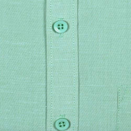 Image of ACCOX Men's Half Sleeves Formal Regular Fit Cotton Plain Shirt(Green,GC129)