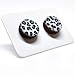 Stud Earrings, Animal Print, 10 mm, Handmade, Stainless Steel Posts for Sensitive Ears Studs for Women Men Girls (Black, White, & Grey Snow Leopard)