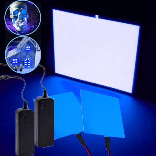 Image of El Sheet Panel Light - 2Pcs 10 x 10cm DIY Electroluminescent Cuttable Mask Eye Lighting DIY Cosplay Party Decoration Continuous /Strobe (Blue)