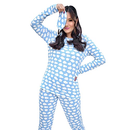 Kit 2 Pijamas de Frio Feminino Inverno Longo Suede (M, Variadas)