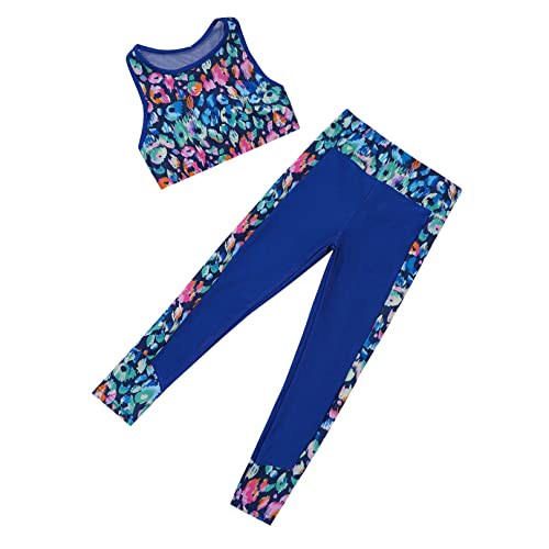 easyforever Kid Girls 2 Piece Dance Outfits Sports Bra Tank Crop Top Athletic Leggings Set Gymnastics Tracksuit4