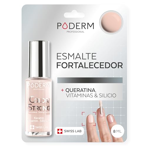 PODERM - Esmalte endurecedor para uñas BIOTINA SILICIO KERATINA - Fortalece y repara las uñas dañadas, debilitadas o quebradizas por el semipermanente o el envejecimiento - Manos y Pies - SWISS MADE