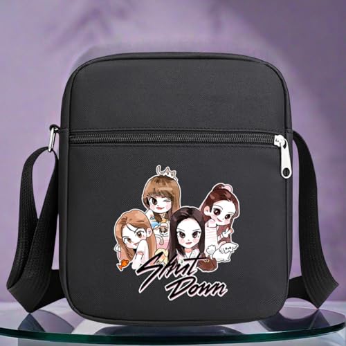 Korean Black K-pop Pink Shut Down Merch Crossbody Bag Handbag for Women4