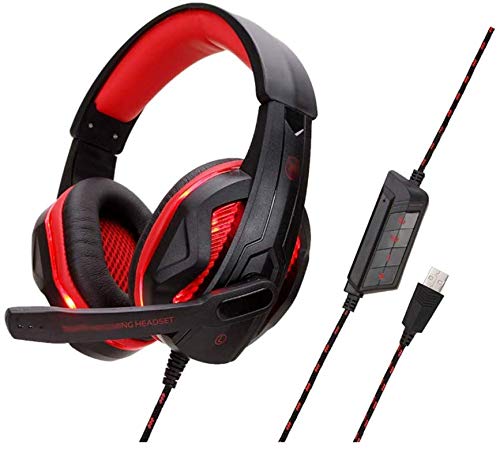 GSUMMER USB 7.1 Gaming Headsets, 7.1-Channel USB Music/Daily Leisure/Gaming Headset, Gaming Audio and Video Headset,