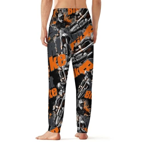 Dirt Bike Mountain Motorcycle Men's Pajama Bottoms Sleep Lounge Soft Comfy Pants Sleepwear3