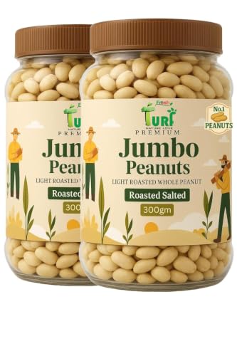 Image of Turf Fresh Jumbo Roasted Salted Peanuts, 300g x 2 Jar