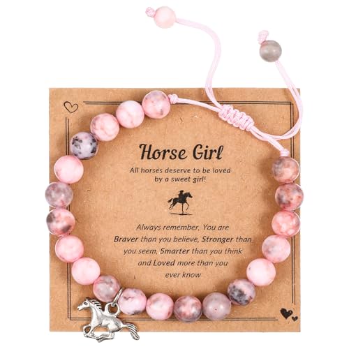 TIESOME Pulsera con dije de caballo, pulseras de caballo, regalos de cumpleaños...