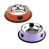 Juego De Cuencos Comedero Para Gatos De Acero Inoxidable Comedero Para Gatos De Acero Inoxidable Para Perros AlimentacióN Lenta Comedero Para Gato De Acero Inoxidable Antideslizante Comida Agua Cuenco