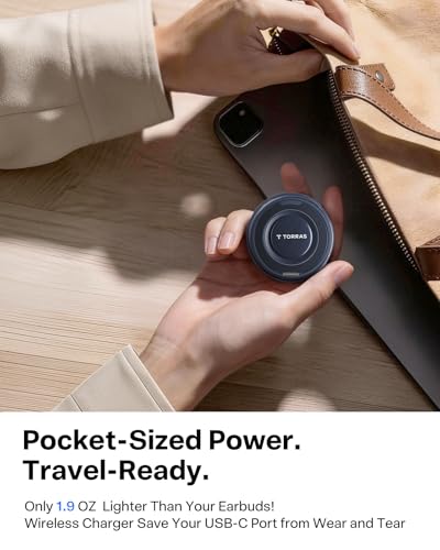 Image of TORRAS Qi2.2 25W Wireless Charger, Magnetic Charger for Phone 17 16 15 14 13, Samsung Galaxy S26 S25, Phone Wireless Charger, Phone Charger Stand with Cable, Black (Without Plug)