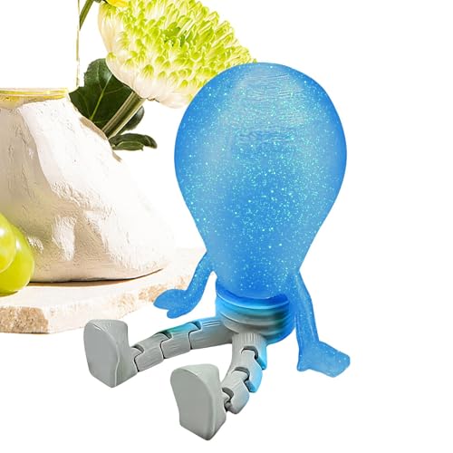 Generisch Bombilla Vintage – Figura de Bombilla móvil Ight B´ulb, Modelo con Juguete Flexible y Luminoso, para decoración de estanterías de Oficina en casa, Regalos de