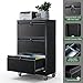 Aobabo 3 Drawer Lateral File Cabinet with Wheels, Lockable Metal Filing Cabinet for Home Office, Legal/Letter Size,Black,Required Assembled,15.87