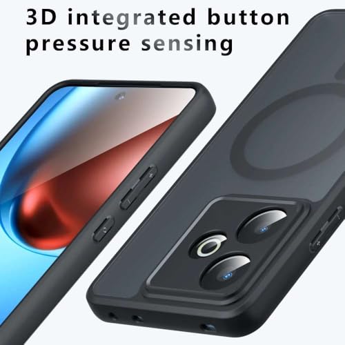 Image of Case for Realme P4 Pro 5G Back Cover, Matte PC Back + Side TPU Bumper Shockproof Magnetic Support Protective Bumper Case Cover (Realme P4 Pro)