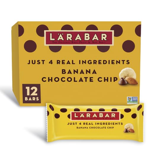 Larabar Banana Chocolate Chip, Fruit and Nut Bars, Gluten Free and Vegan, 19.2 oz, 12 Ct