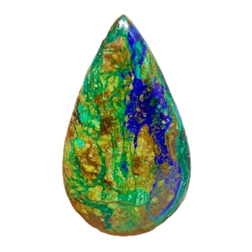 Cabochon azurite malachite 81x27x7mm pour réparer ou sublimer un collier ancien
