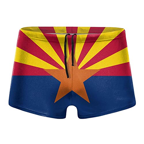 Men'S Arizona State Flag Swimwear Boxer Briefs Swim Trunk Triangle Thong Bikini Swimsuit