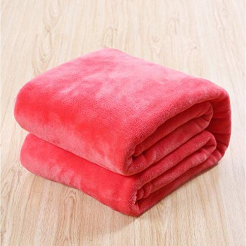 Couverture polaire corail pastèque rouge grand plaid de lit chaud 200x230cm