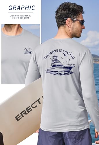 Image of Mens UPF 50+ Rash Guard Quick Dry Lightweight Summer UV Sun Protection Long Sleeve Swim Shirt (S-XXL)