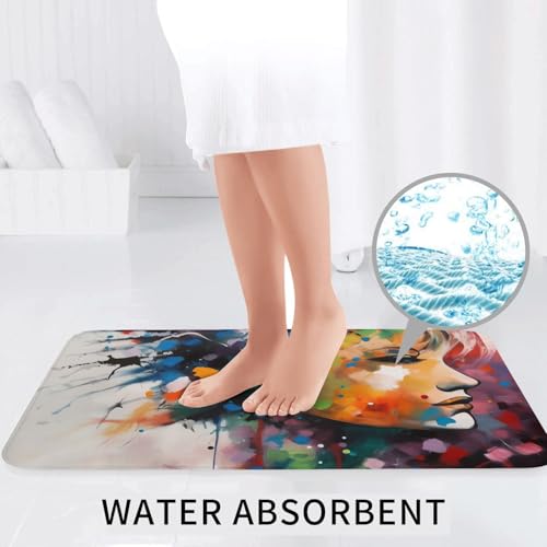 Tapis de bain imprimés art abstrait absorbant et antidérapant