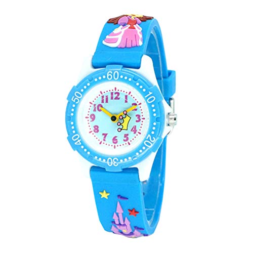 1Pc Kids Lovely Watch Criativo Cartoon Castle Princess Pattern Relógio de pulso para crianças Relógi
