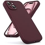 Oududianzi - Cover per iPhone 15 Silicone Liquido Case, Bordeaux