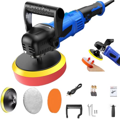 Polisseuse Double Action 1600 W Pour Voiture - Polisseuse électrique Rotative à 6 Vitesses Variables Pour Voitures, Fourgonnettes, Caravanes, éponges Et Tampons En Laine Inclus