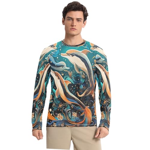 T-Shirt Dauphin de Dessin Animé Mignon pour Pêche et Running Outdoor