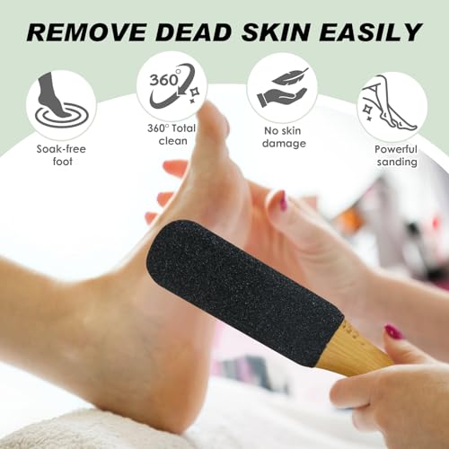 Foot File Pumice Stone Natural Pumice Stones for Feet, Premium Exfoliator & Foot File, Foot File Callus Remover Foot Cracked Heels, Dead Skin & Callus Remover for Soft and Delicate Feet, Black - Image 5