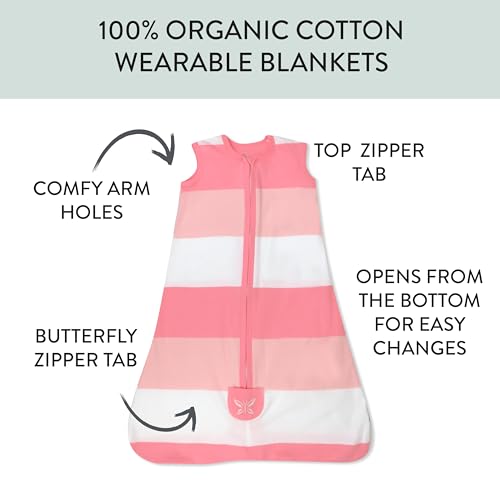 Image of HonestBaby Wearable Blankets Sleeping Bags Swaddle Transition 100% Organic Cotton for Infant Baby Boys, Girls, Unisex