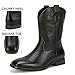 Mofri Cowboy Boots for Men Handmade Square Toe Western with Exquisite Embroidery Genuine Wood Grain Outsole Durable Slip-Resistant Country Boot fot Men Men' s Leather Western Boots(Black 10.5 M US)