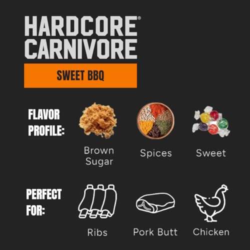 Hardcore Carnivore Sweet BBQ Seasoning (56 oz Mega Pack) Texas-Made Bold, Sweet BBQ Rub for Grilling Ribs, Pork, Chicken and More