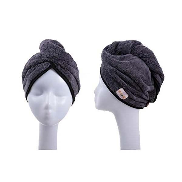 2-Pack-Hair-Drying-Towels-Hair-Towel-Wrap-Super-Absorbent-Microfiber-Hair-Towel-Turban-with-Button-Design-to-Dry-Hair-QuicklyDark-GrayLight-Gray M-bestl 2 Pack Hair Drying Towels, Hair Towel Wrap, Absorbent Microfiber Hair Towel Turban with Button Design to Dry Hair Quickly(Dark Gray&Light Gray)