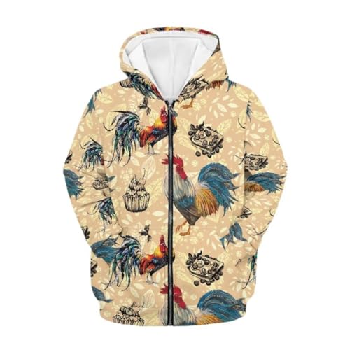 Pinupub Cute Hooded Sweatshirt For Kids Full Zipper Fall Winter Long Sleeve Casual Zip Up Hoodies