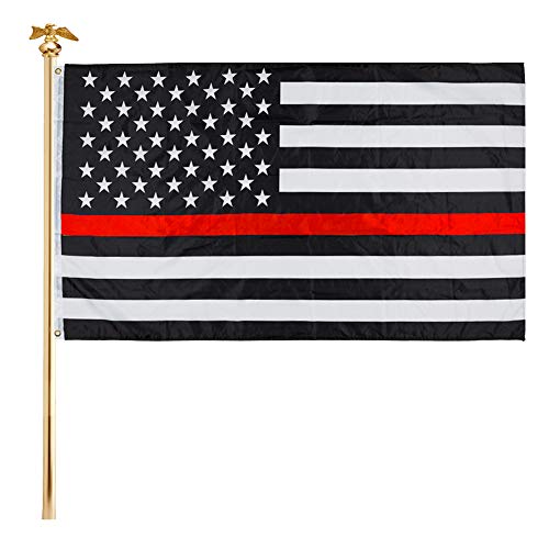 FRF Thin Red Line Flag, American 9/11 Flag, USA Red Firefighters Flags, US Honoring Flags for Outdoor/Indoor, Heavy Duty Brass Grommets (3 x 5 Ftï¼‰