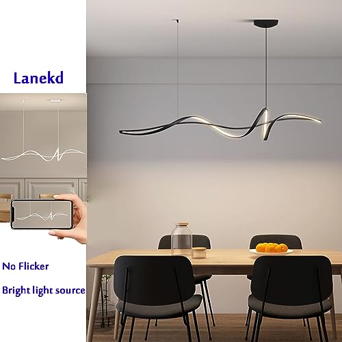 Lampe suspendue en spirale LED variable 120cm lustre aluminium noir