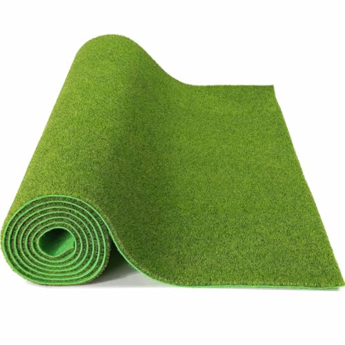 Gazon SynthéTique Tapis d'herbe 41cm x 99cm, Dos en Feutre, 3.0 Mm, 5.0 Mm, 8.0 Mm, Gazon Artificiel Vert, for Paysage modèle Gazon SynthéTique Gazon Artificiel en Rouleau GA(5.0 mm)