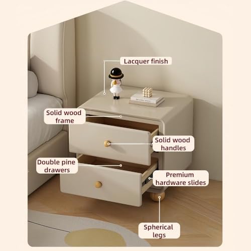 Black Cream Style Nightstand with Spiral Base - Multi-Purpose Bedside Table, Storage Cabinet & Small Dresser for Home, Living Room, Bedroom (40CM)