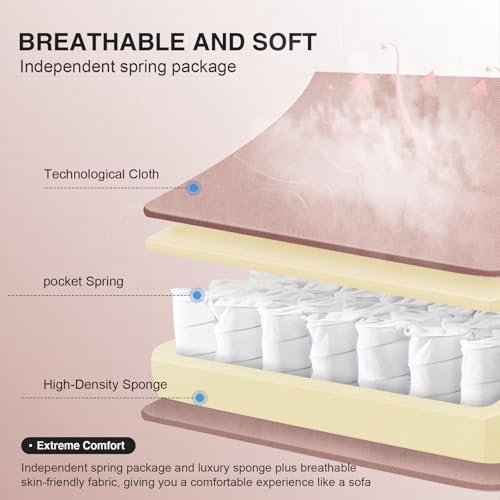 GTPLAYER Gaming Chair, Computer Office Chair with Pocket Spring Cushion, Linkage Armrests and Footrest, High Back Ergonomic Computer Chair with Lumbar Support Task Chair with Footrest