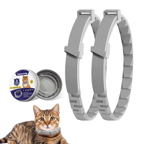 2 Stück Katzenhalsbänder,Sichere,wasserdichte und Einstellbare Katzenhalsbänder,Enthält Natürliche Ätherische Öle,Geeignet für Kätzchen Über 7 Wochen(39 cm)