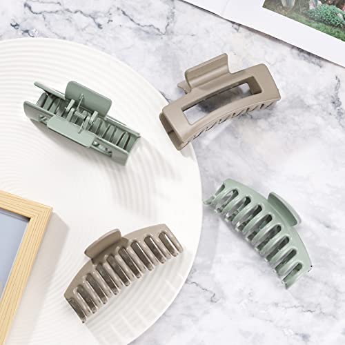 Wekin Large Hair Claw Clips, 8 Pack 4.3" Hair Clips For Women & Girls, Strong Hold Matte Claw Hair Clips For Women Thick Hair & Thin Hair(Green, Blue-Green, Grey, Lilac)… #TOP2