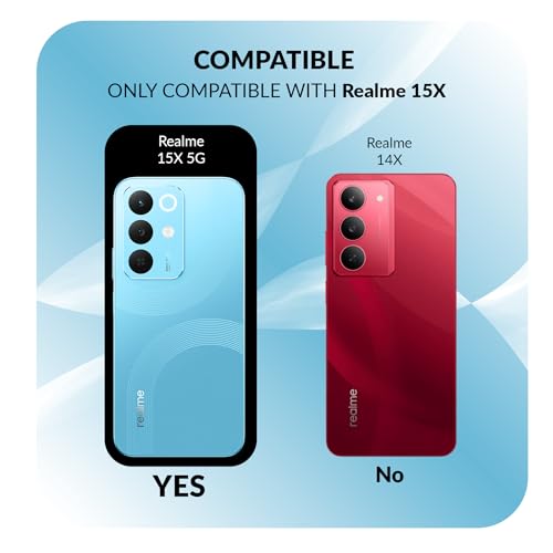 Image of Back Cover Case + Screen Protector for Realme 15x 5G | Transparent Black | TPU & PC Anti Yellow Mobile Phone Case Cover for Realme 15 x /Realme 15x 5G | 360 Degree Protection