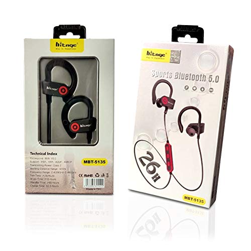 Image of Hitage Wireless Neckband MBT-5135 Comfortable Flexible Neckband Wireless Headphones with Hi-Fi Stereo Sound Bluetooth Headset Lightweight Wireless Ergonomic Earphones Neckband