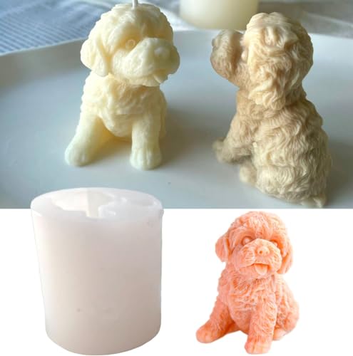 XMOX Silikonformen für Hunde, Teddy-Hund, Kerze, Tierharz-Formen für Seife, Sojawachs, Epoxidharz, DIY, Handwerk, Welpen, Heimdekoration, Hochzeitsfeier, Heimdekoration