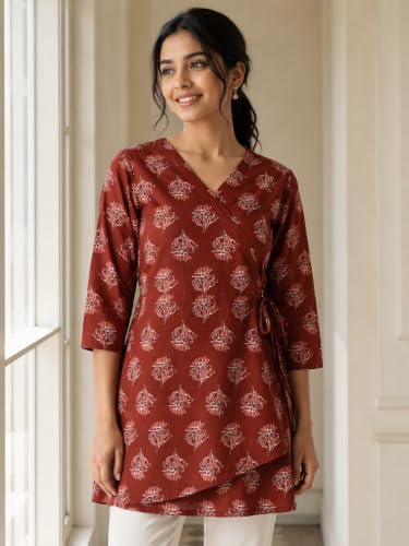 Image of feranoid Women Cotton Angrakha Kurti