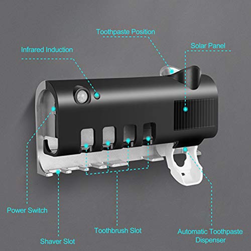 DECDEAL Toothbrush Sanitizer Intelligent Photocatalyst Escova de dente Sanitizer montado na parede S