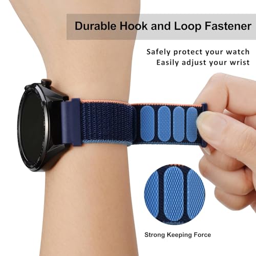 Image of WOCCI Adjustable Nylon Sport Watch Bands with Hook and Loop Fastener, Quick Release Watch Straps for Men and Women, Band Width 18mm 20mm 22mm