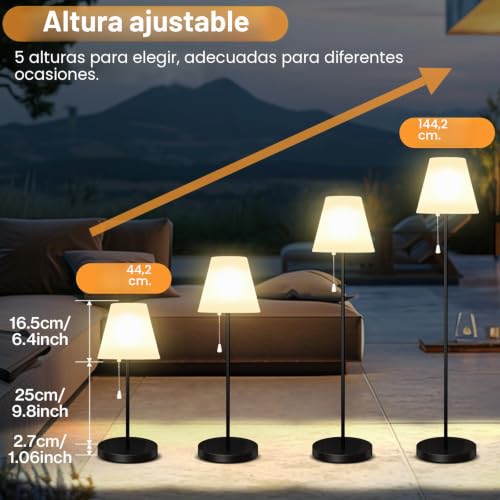 Lámpara de pie solar regulable con luz cálida y RGB inalámbrica 2
