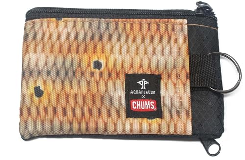 Image of Chums Surfshorts Wallet - Lightweight Slim Wallet with RFID Blocking Card & Clear ID Window - Zippered, Water Resistant w /Key Ring