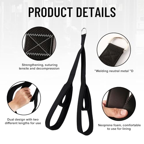 Linka Triceps,Akcesoria do siłowni Kabel do trakcji Długi Triceps Dwa Rozmiary W Jednym Triceps Kabel Trakcyjny do Push-Downs, Abs i Facepulls do użytku w domu lub na siłowni